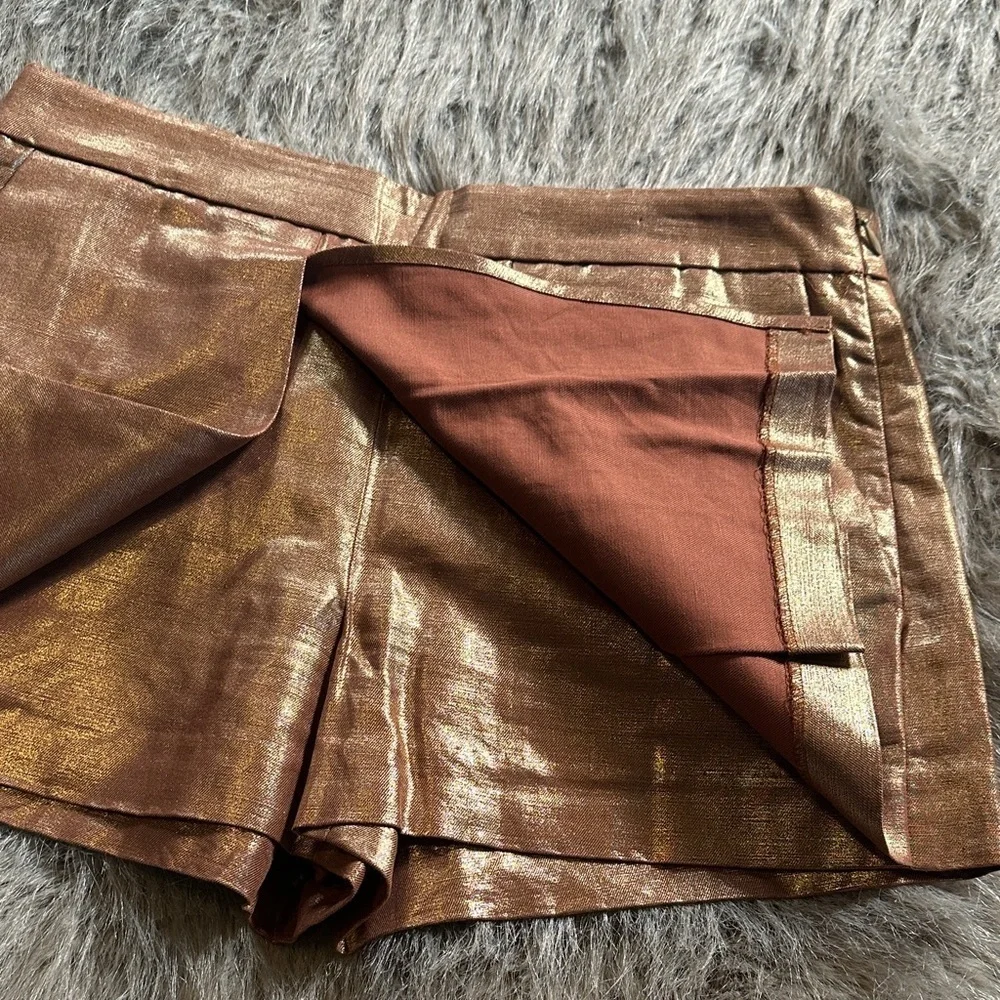 J. Crew Shimmering Bronze High Waist Shorts